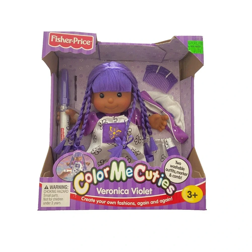 Vtg 2000 Fisher Price Color Me Cuties Veronica Violet Doll ~ New in Box